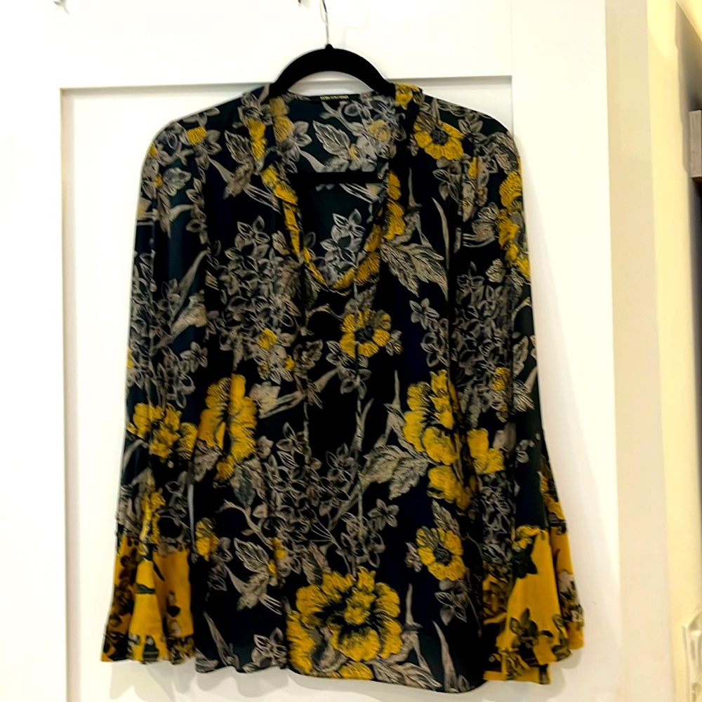 Designer silk print blouse